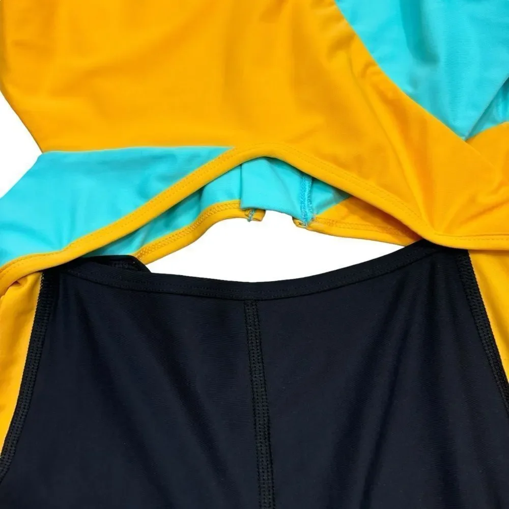 Ladies Outdoor Voices Color Block SplashKnit 6”‎ Bodysuit Size Small